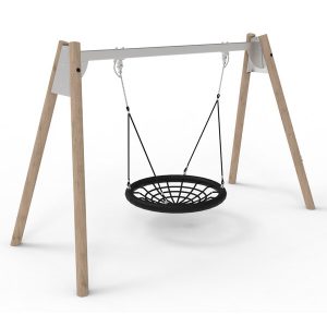 Stålhuske med robiniastolper og fuglerede - LE20224U