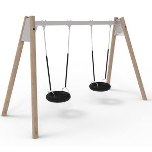 Stålhuske med robiniastolper og 2 dekkseter - LE20220U